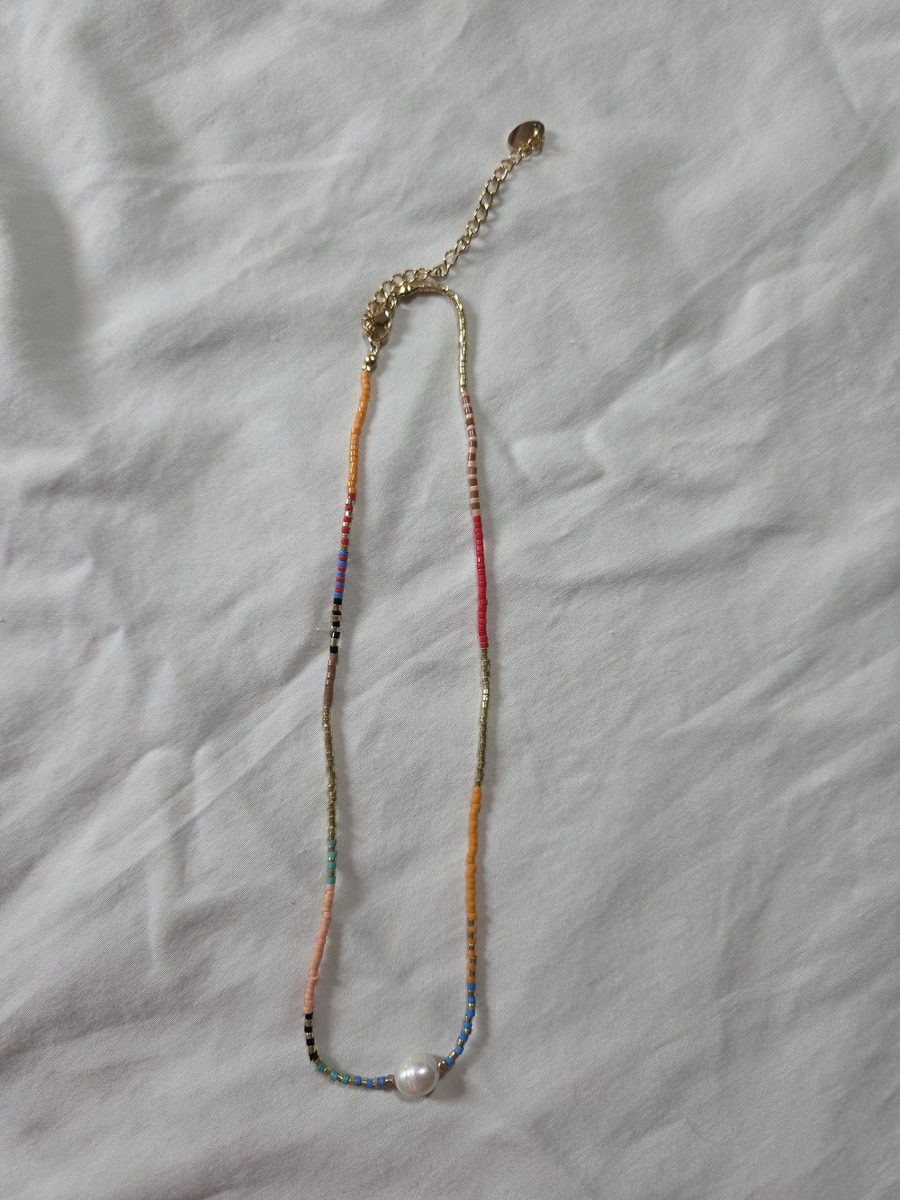 Plunder Multicolor Beaded Necklace with Pearl Accent